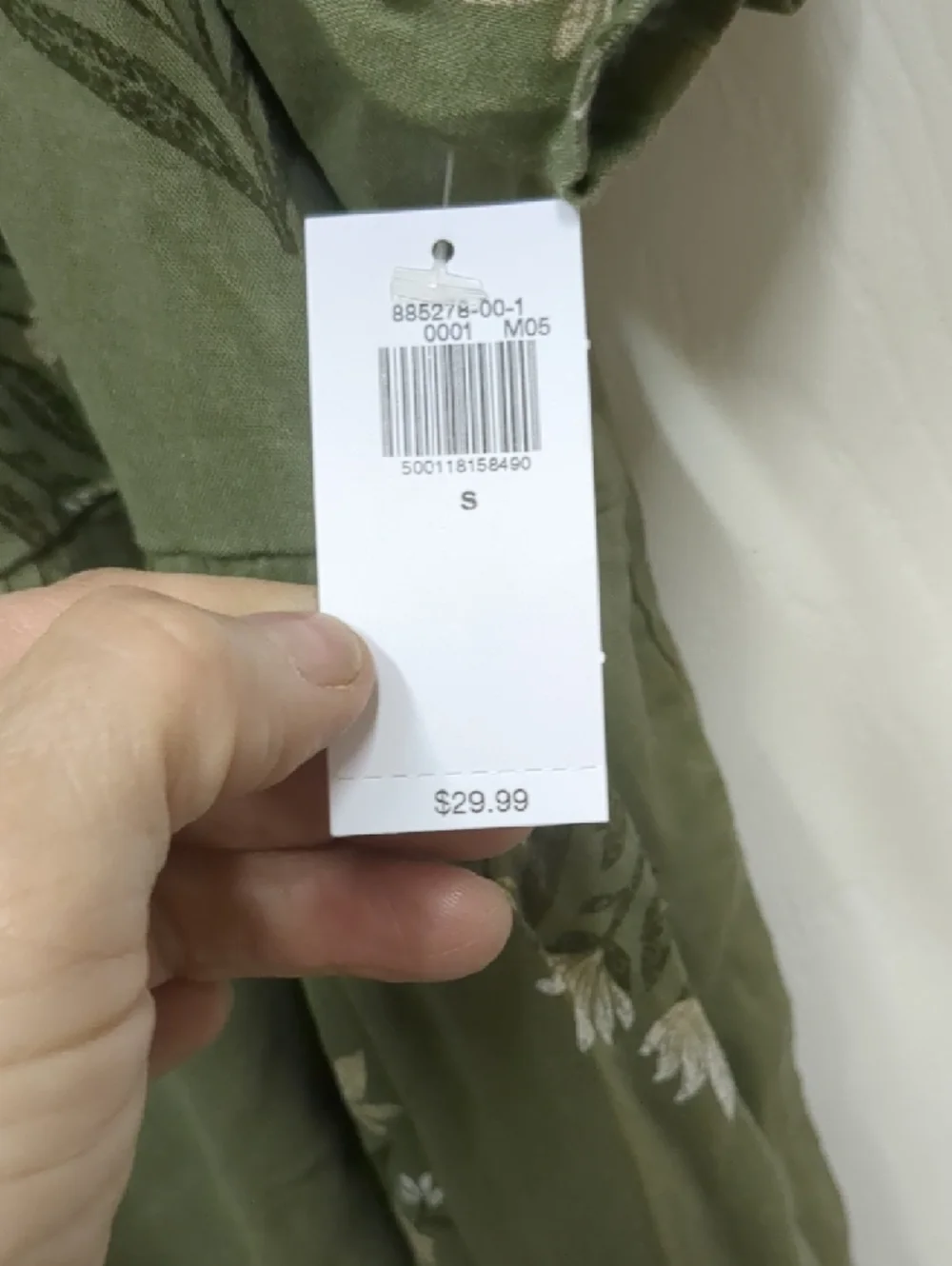 NWT Old Navy Olive Green Floral V-Neck Tiered Dress, With Pockets Size Small - Picture 2 of 7